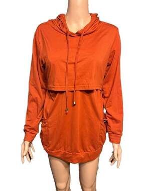 Ginkana Women's Nursing Hoodie Size M Burnt Orange